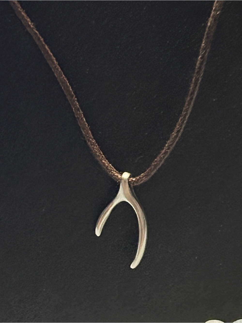 J. Jill WISHBONE GUNMETAL PENDANT NECKLACE/UNISEX/ADJUSTABLE/NWT!